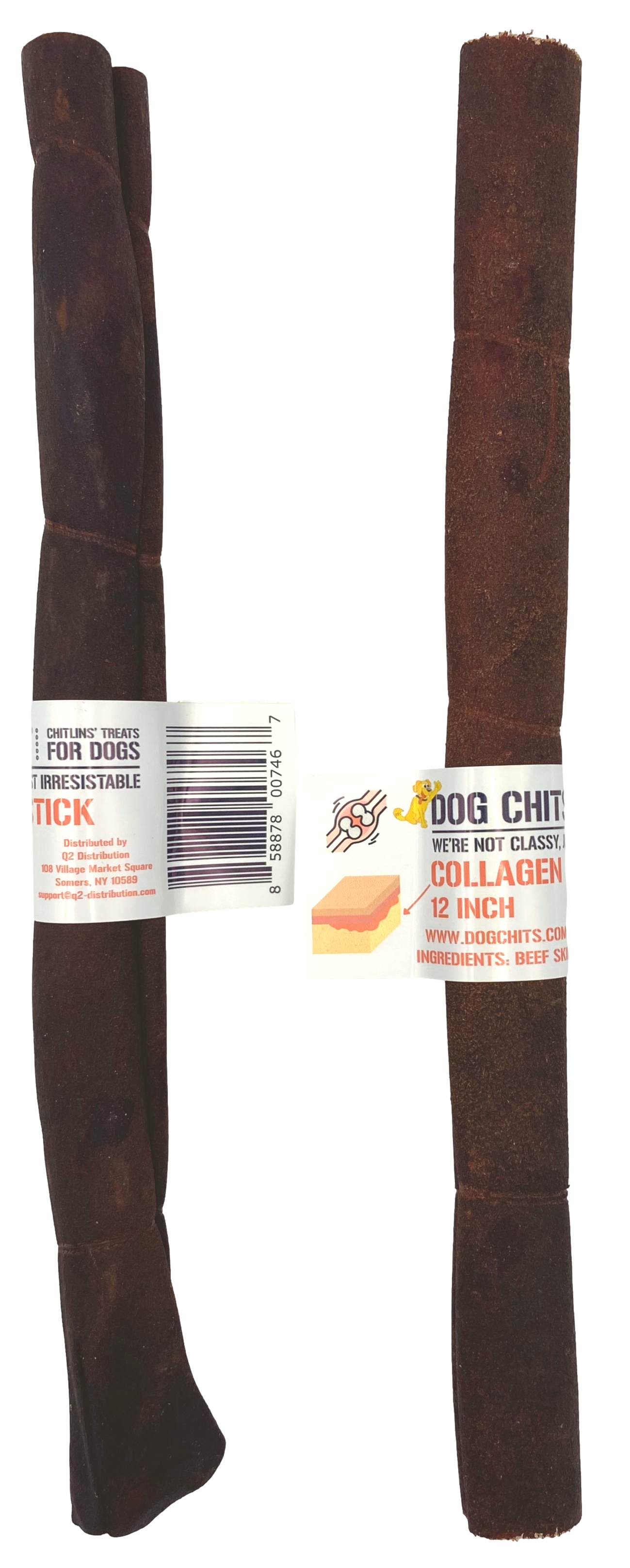 Beef Collagen Sticks, 12" 25 Pack, Open Top Bin Box (WHOLESALE ONLY)