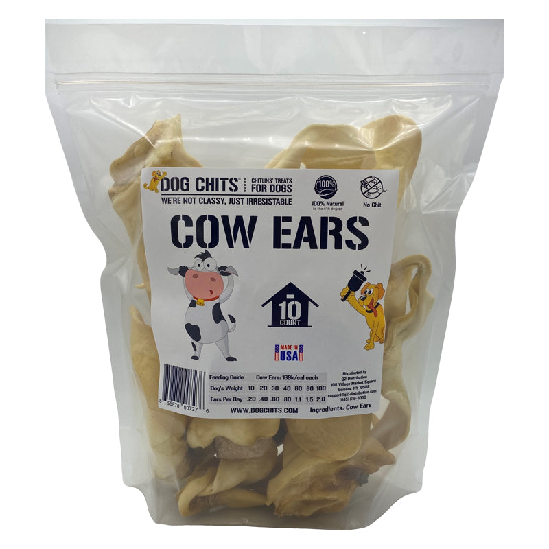 Cow Ears for Dogs, Large, 10 Pack