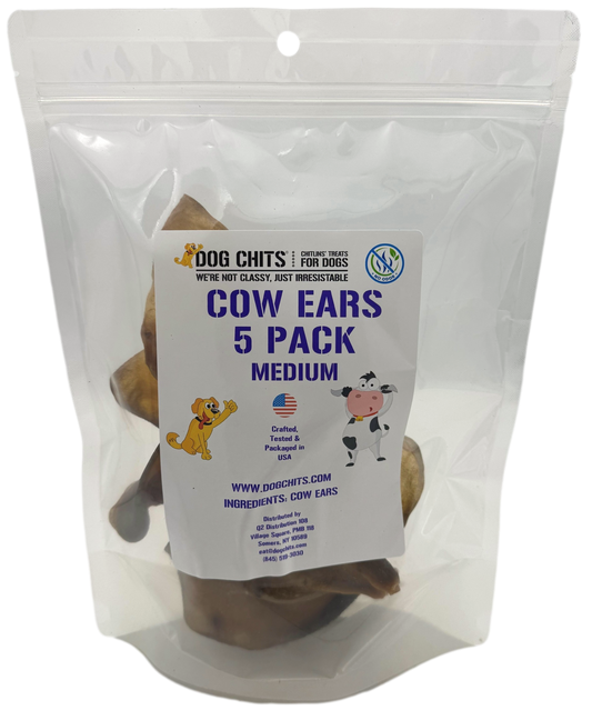 Cow Ears for Dogs, Medium, 5 Pack