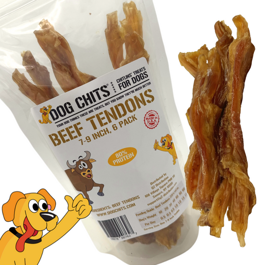 Beef Tendons, 7-9 Inch, 6 Pack
