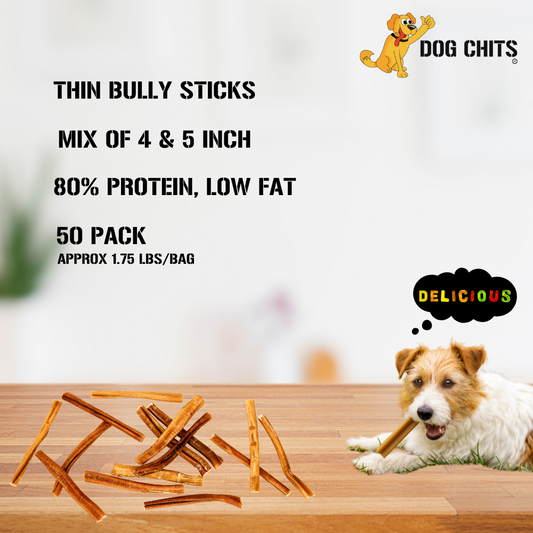 Bully Sticks - 4-5 Inch, 50 Count (skinny)