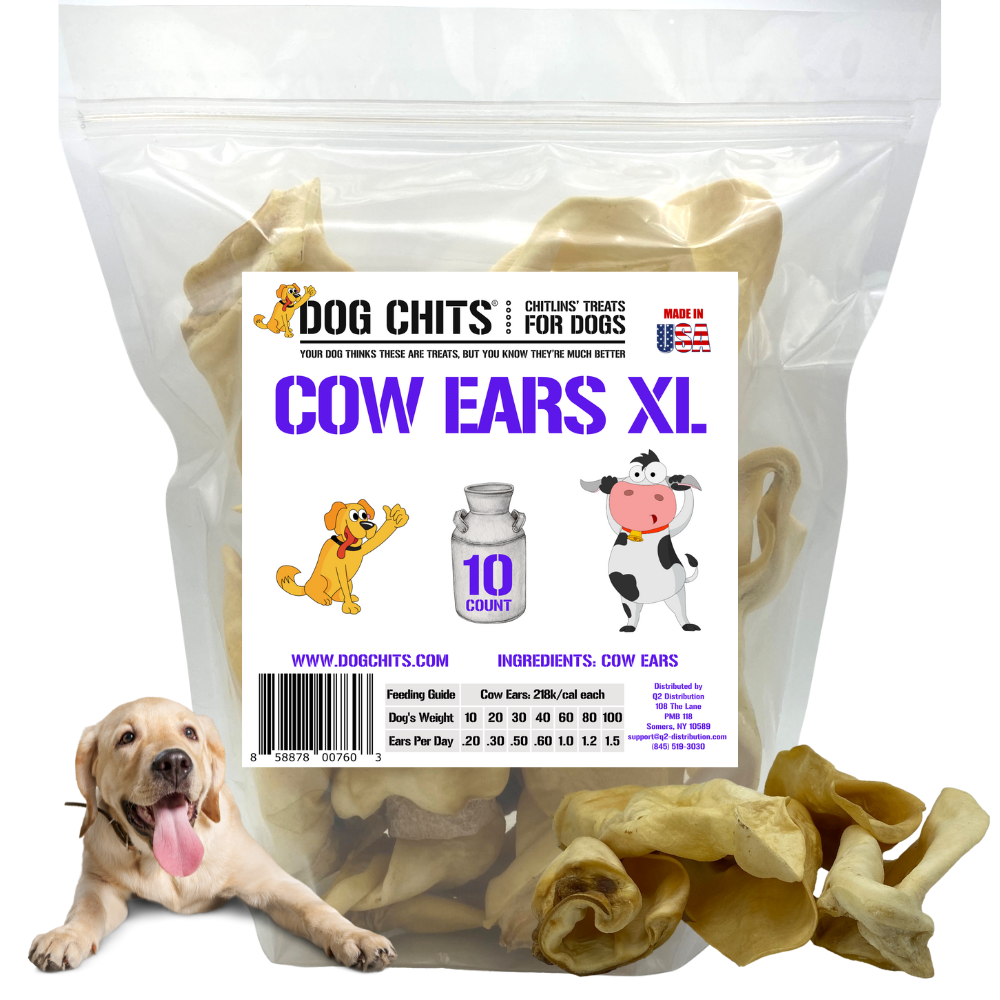 Cow Ears for Dogs, XTRA LARGE, 10 Pack