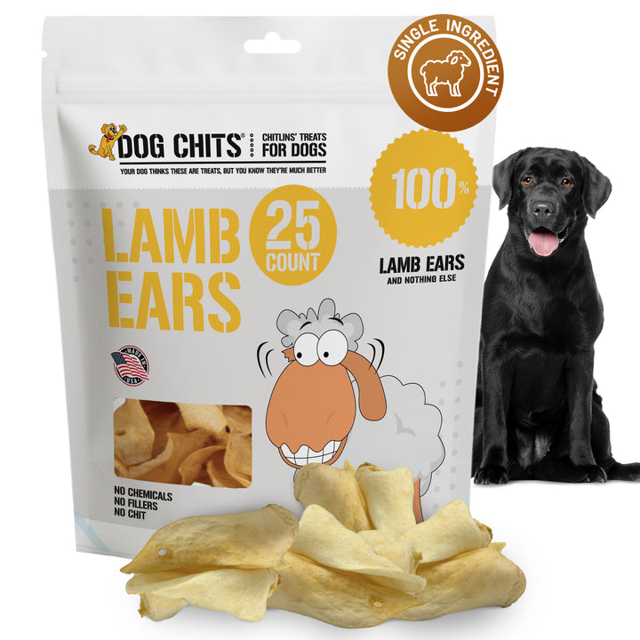 Lamb Ears for Dogs, Large - 25 Pack