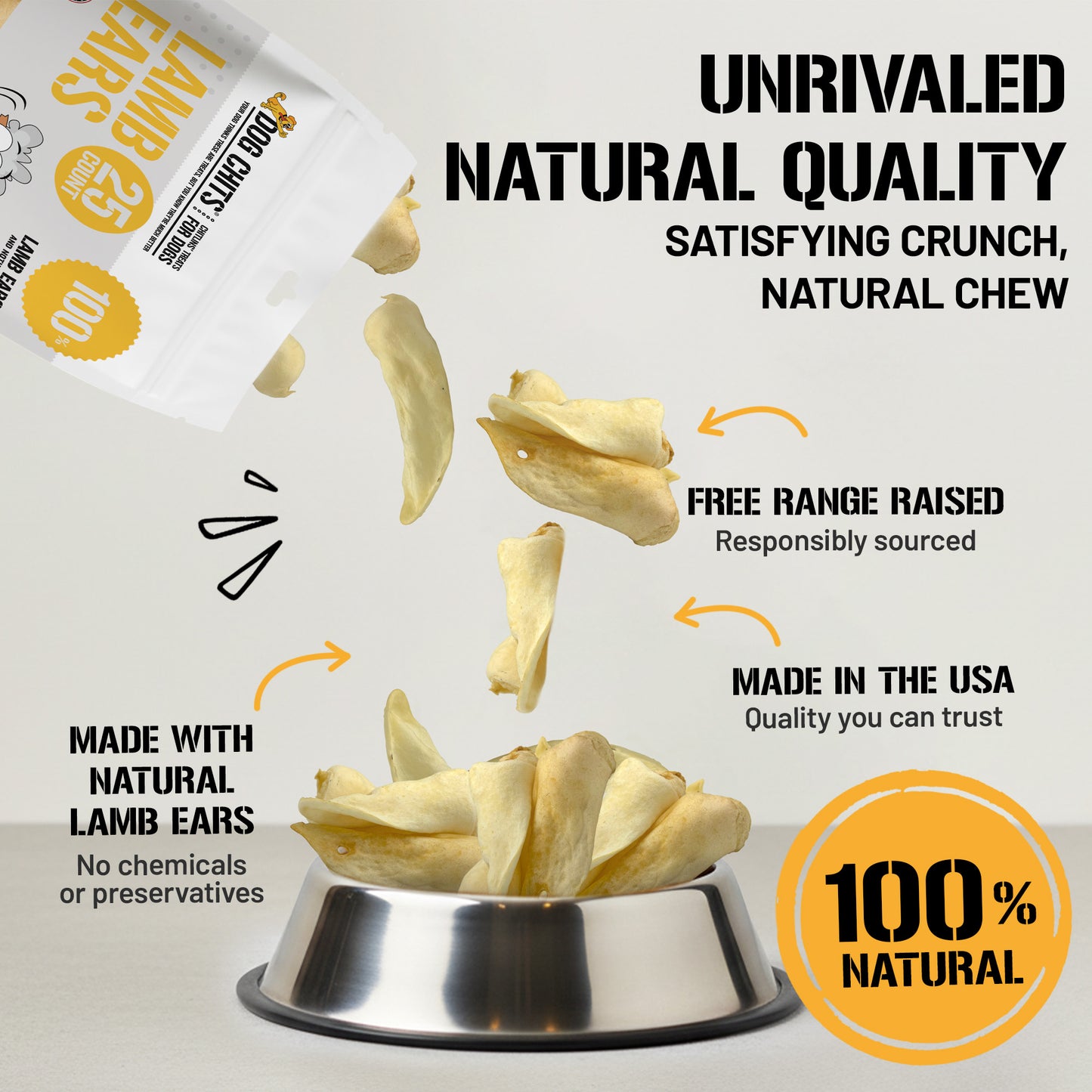 Lamb Ears for Dogs, Small - 35 Pack