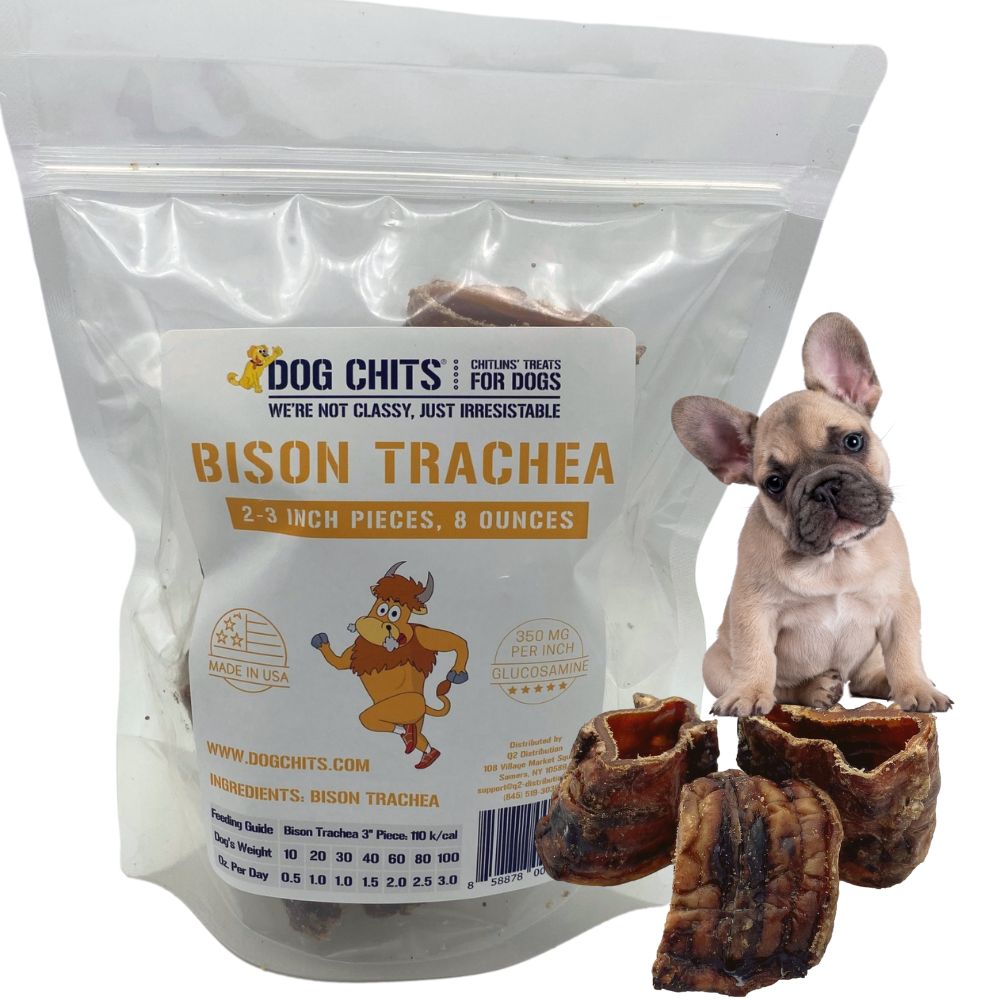 Bison Trachea Dog Treats, 2-3 Inch Pieces, 8 oz.