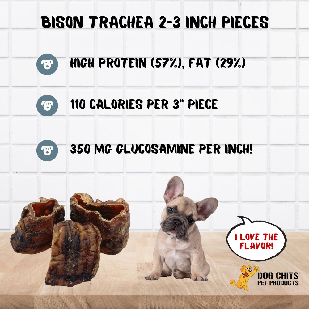 Bison Trachea Dog Treats, 2-3 Inch Pieces, 8 oz.
