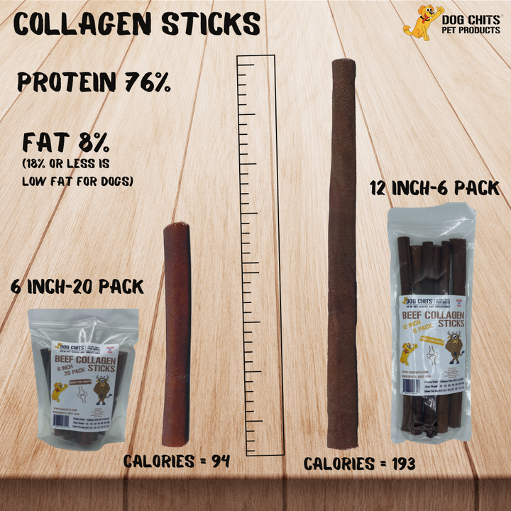 Collagen Sticks, 12 Inch, 6 Pack