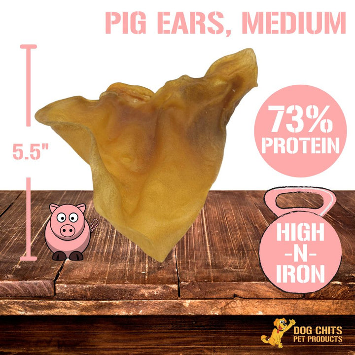 Pig Ears, Medium, 15 Pack
